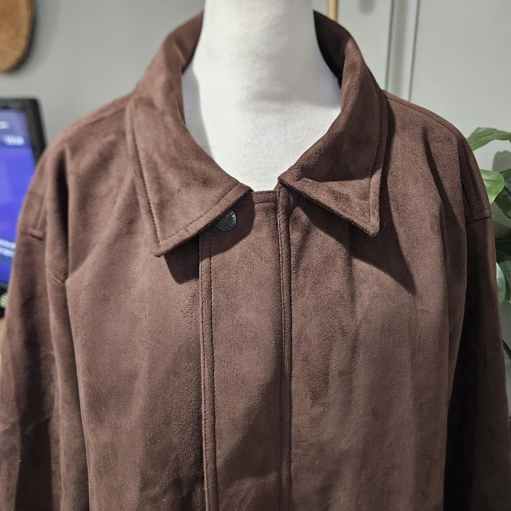 Vintage Reportage R.G.A. Italy Faux Suede Jacket – Brown. XXL
